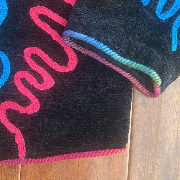 Vintage ALEX KIM Wearable Art Black Jacket Blazer Glass Toggle Buttons Size M - Picture 5 of 11